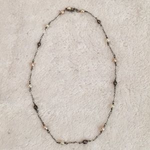 Vintage sterling & freshwater pearl necklace